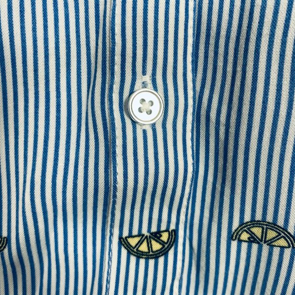 button-down  short sleeve shirt  blouse  with lemon print size small  by Tribal - Picture 9 of 16